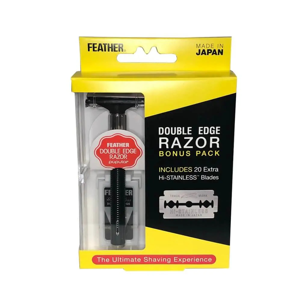 Feather Double Edge Shaving Razor Bonus Pack - BUYBARBER.COM