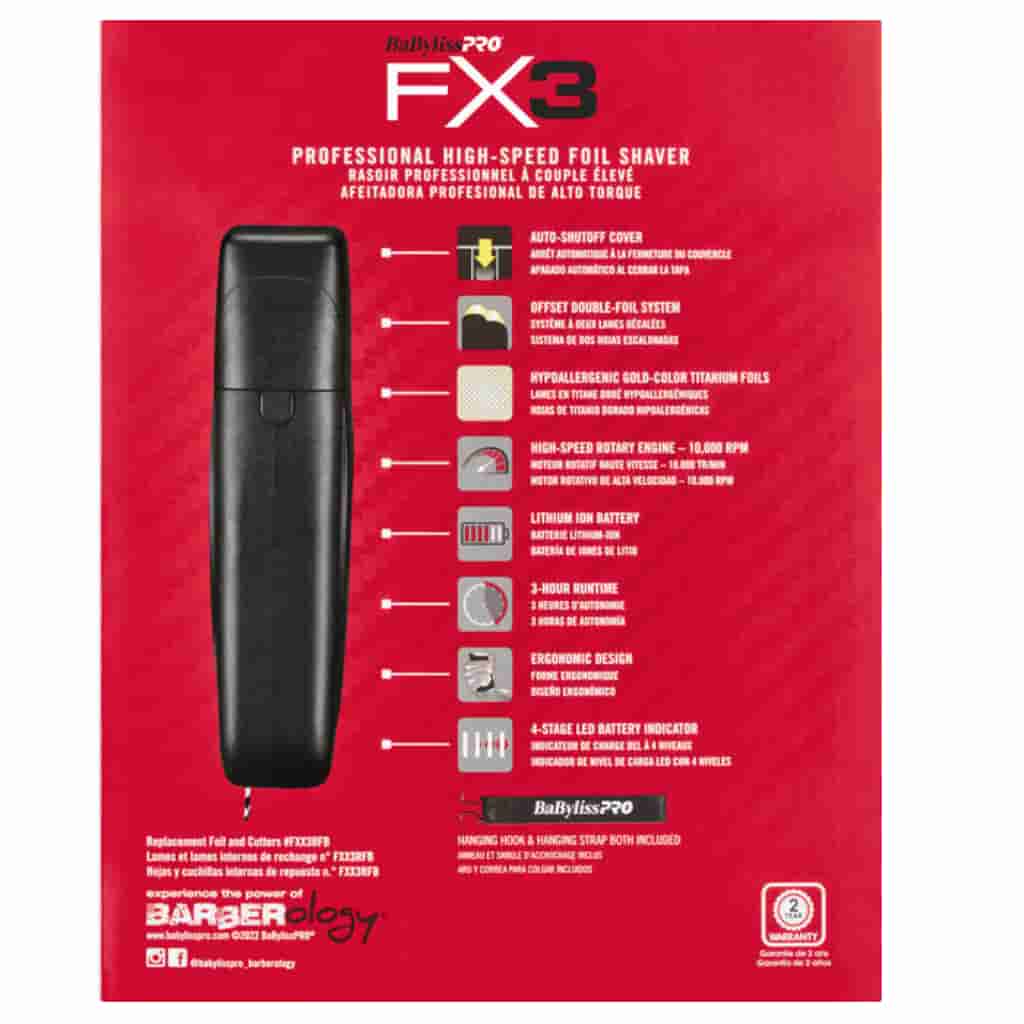 Babyliss FX3 Professional High Speed Foil Shaver - BUYBARBER.COM