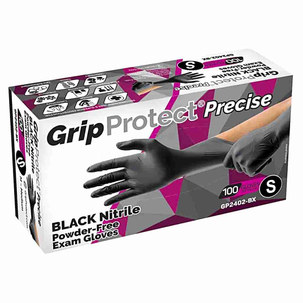 Black Nitrile Powder Free Barber Gloves 5mil BUYBARBER.COM