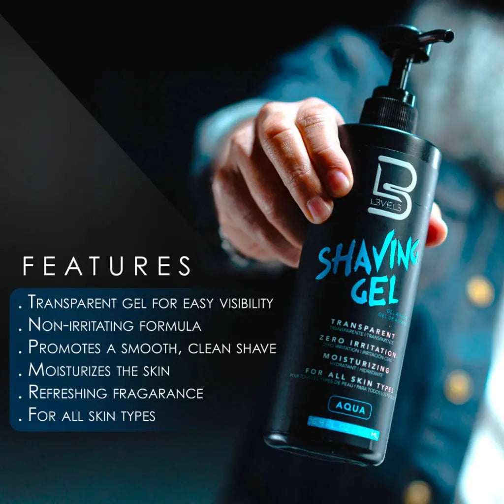 Level 3 Ultra Clear Shaving Gel - Aqua - BUYBARBER.COM