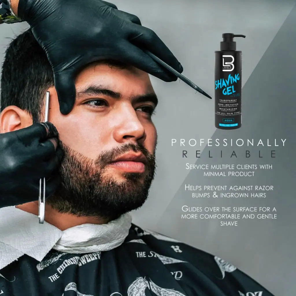 Level 3 Ultra Clear Shaving Gel - Aqua - BUYBARBER.COM