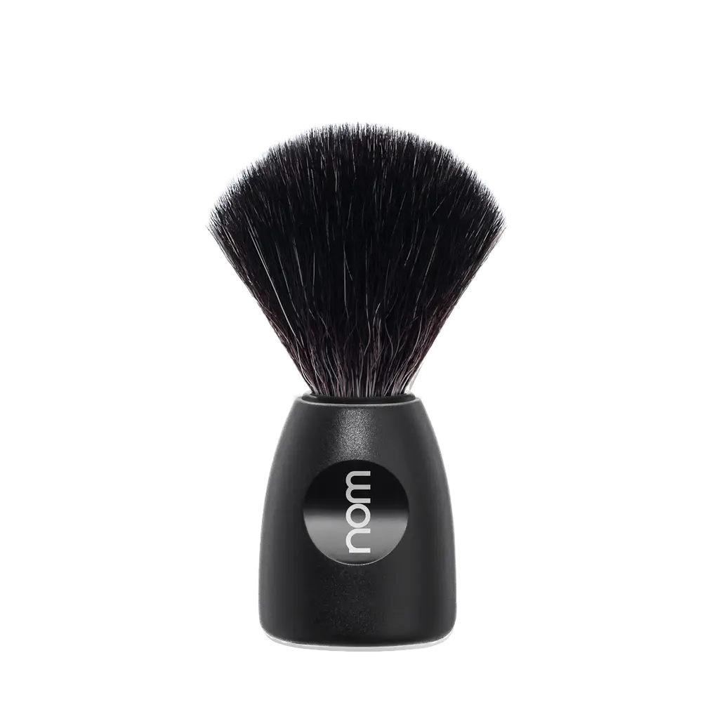 NOM Shaving Brush, Black Fibre, Plastic Black - BUYBARBER.COM