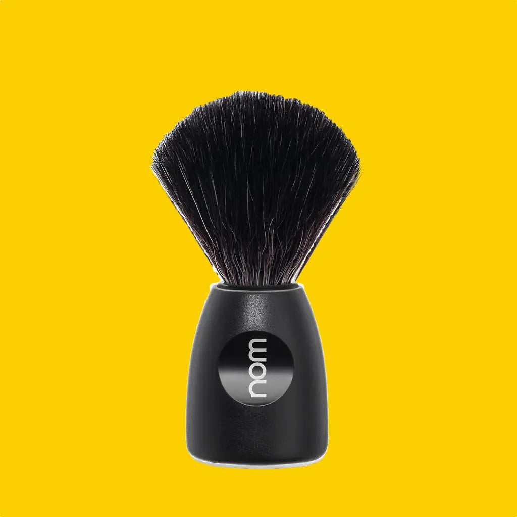 NOM Shaving Brush, Black Fibre, Plastic Black - BUYBARBER.COM