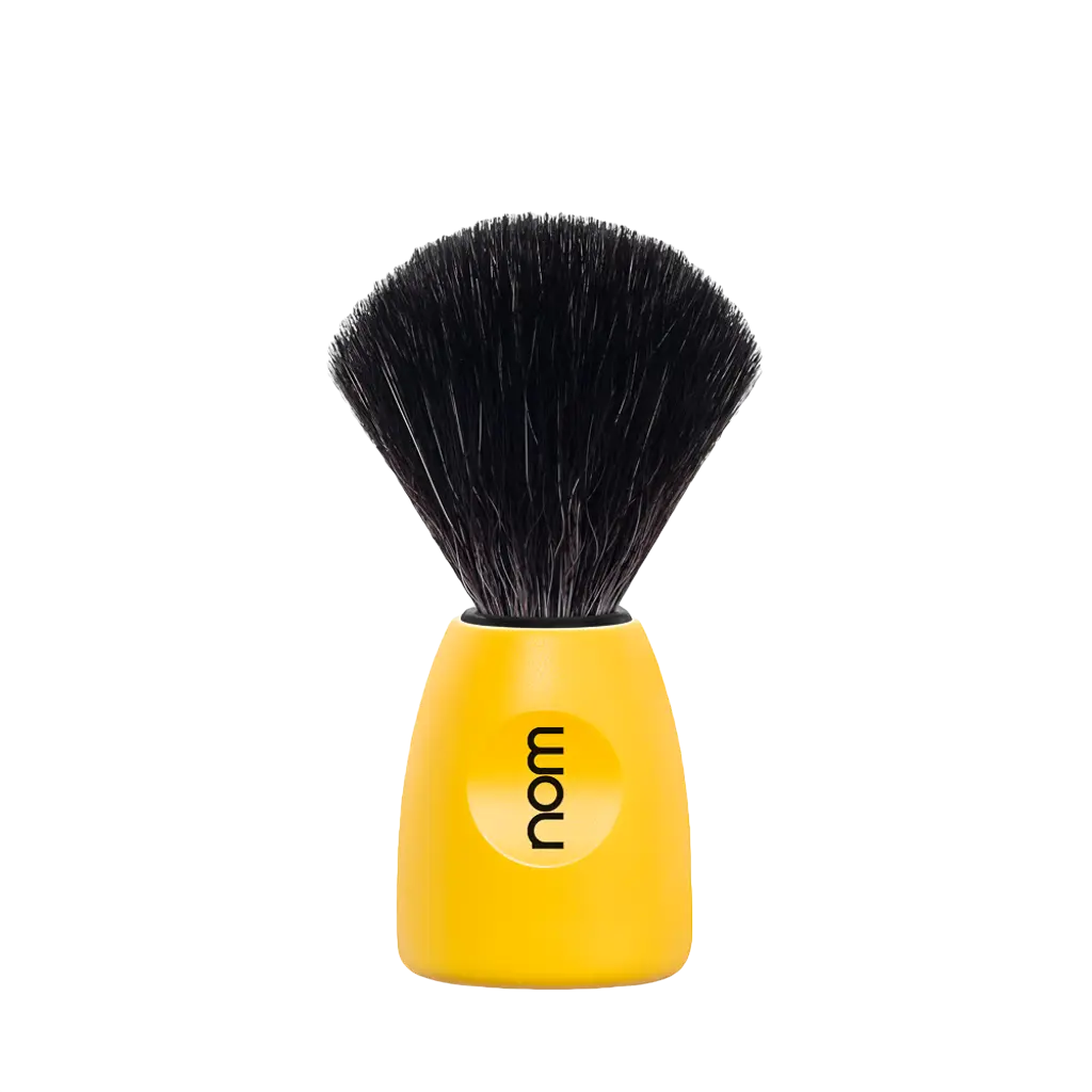 NOM Shaving Brush, Black Fibre, Plastic Lemon - BUYBARBER.COM