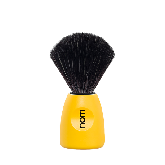 NOM Shaving Brush, Black Fibre, Plastic Lemon - BUYBARBER.COM
