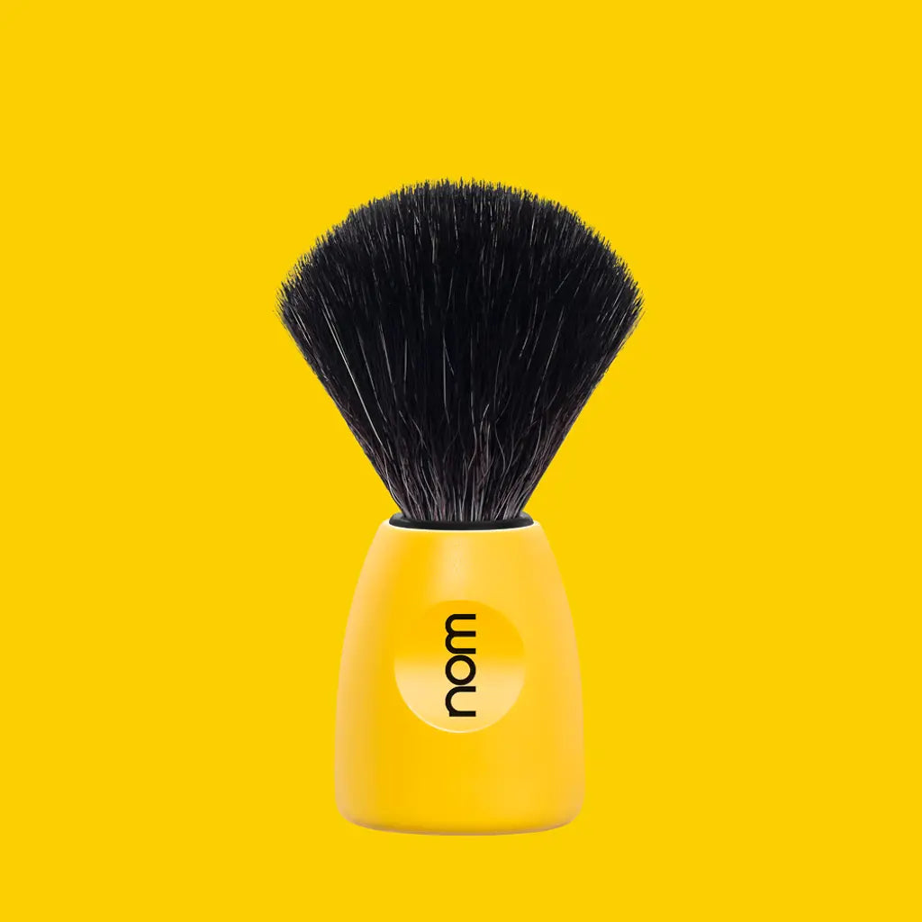 NOM Shaving Brush, Black Fibre, Plastic Lemon - BUYBARBER.COM