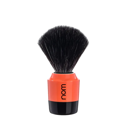 NOM Shaving Brush, Black Fibre, Plastic Black/Coral - BUYBARBER.COM