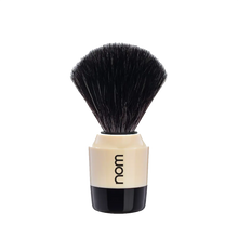 NOM Shaving Brush, Black Fibre, Plastic Black/Creme - BUYBARBER.COM