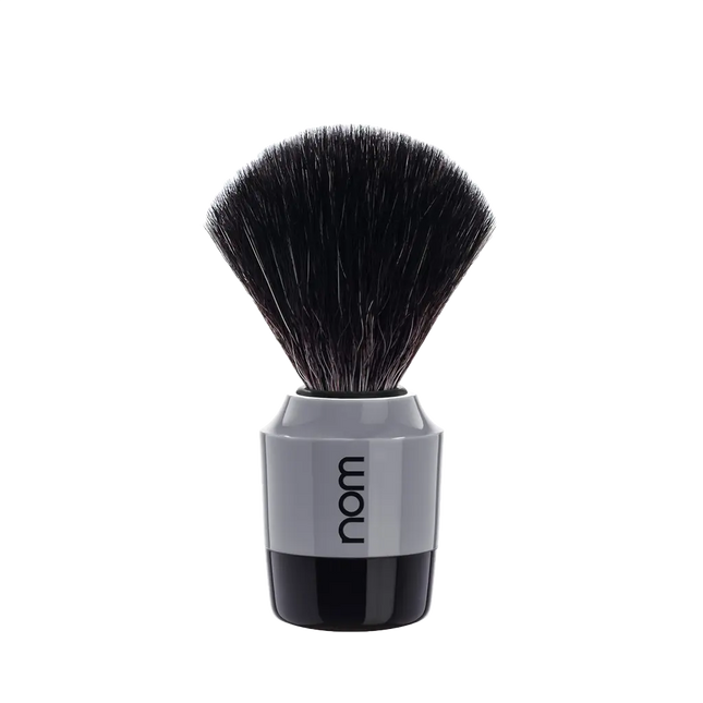 NOM Shaving Brush, Black Fibre, Plastic Black/Grey - BUYBARBER.COM