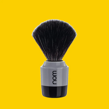NOM Shaving Brush, Black Fibre, Plastic Black/Grey - BUYBARBER.COM