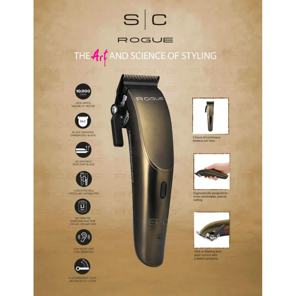 Stylecraft Rogue Clipper/Trimmer Combo with Microchipped Magnetic Shop BuyBarber