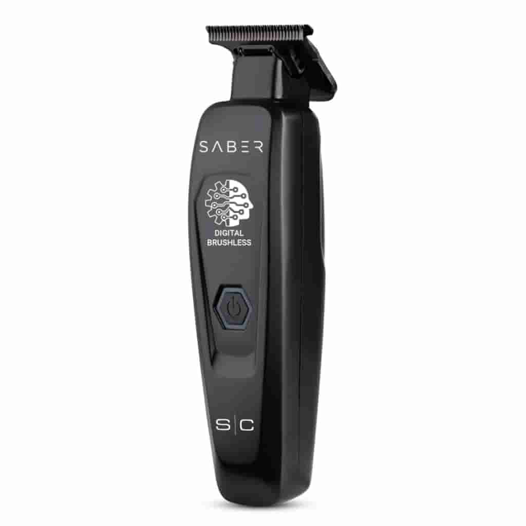 Saber Professional Full Metal Body Digital Brushless Motor Cordless Hair Trimmer - Black - BUYBARBER.COM