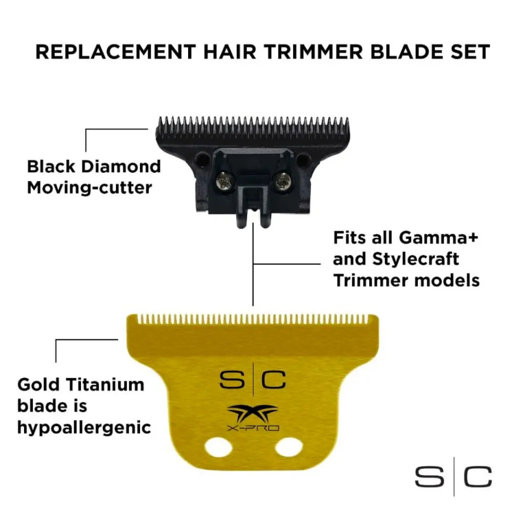 Classic Gold X-Pro Fixed Trimmer Blade w/ DLC Deep Tooth Cutter Shop BuyBarber