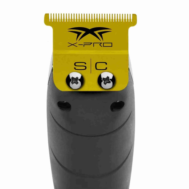 Replacement Fixed X-PRO Precision Gold Titanium Trimmer Blade with Black Diamond Carbon DLC The One Precision Deep cut Tooth Cutter Set - BUYBARBER.COM
