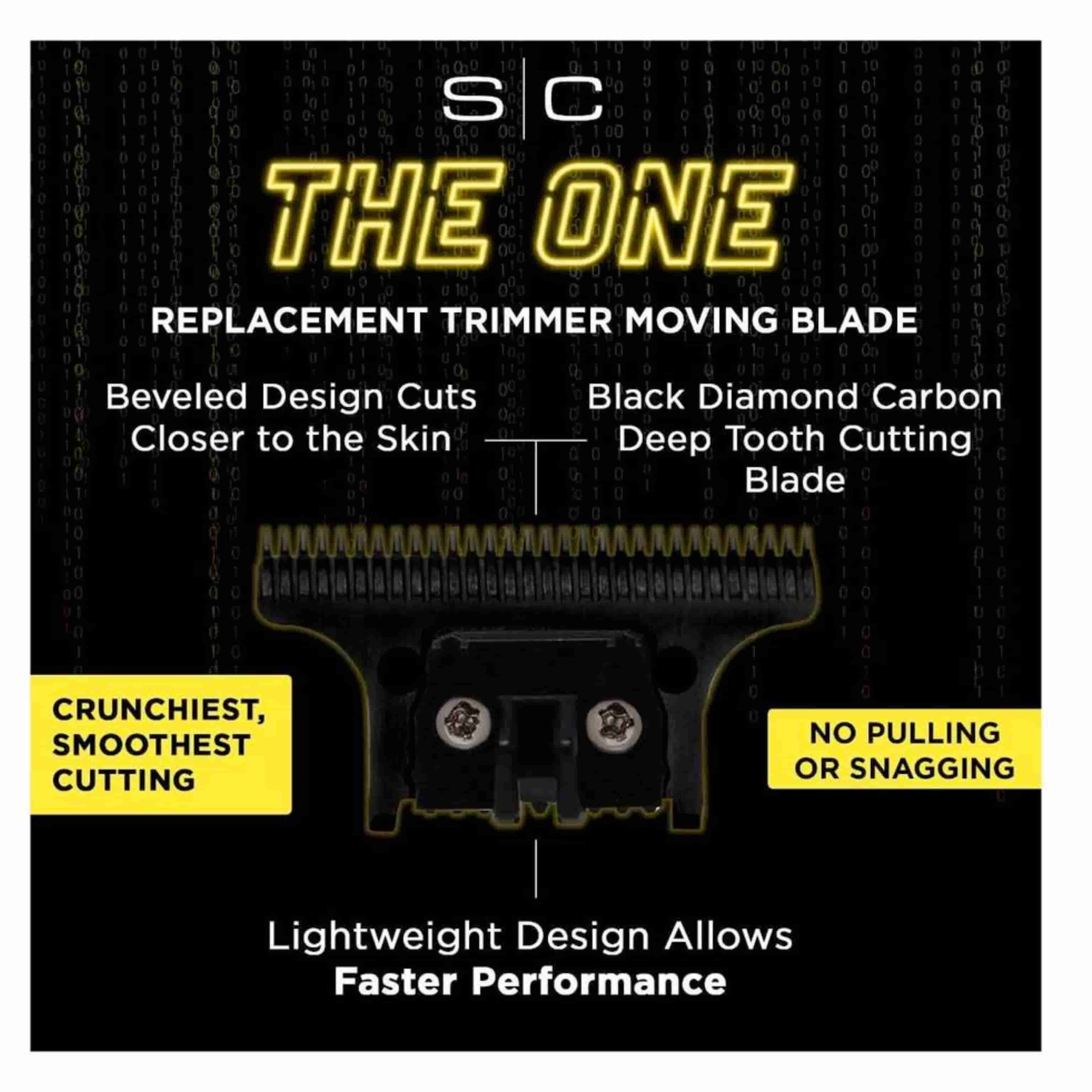 Replacement Fixed X-PRO Precision Gold Titanium Trimmer Blade with Black Diamond Carbon DLC The One Precision Deep cut Tooth Cutter Set - BUYBARBER.COM