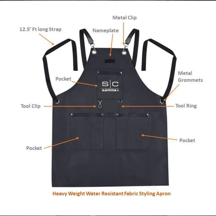 Heavy Weight Waterproof Professional Barber/Salon Apron Cross-Back Strap - BUYBARBER.COM