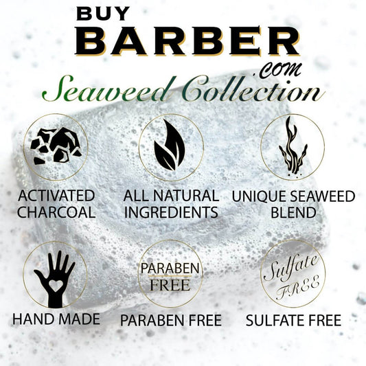 Face and Beard Seaweed-Charcoal Bar 3.5oz-100gr - BUYBARBER.COM
