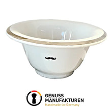 Shaving Bowl- White Porcelain Platinum Rim- Hand Made in Germany - BUYBARBER.COM