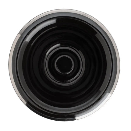 Shaving Bowl- Black Porcelain Platinum Rim- Hand Made in Germany - BUYBARBER.COM