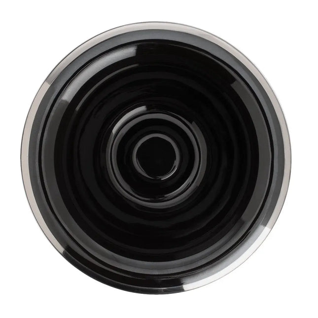 Shaving Bowl- Black Porcelain Platinum Rim- Hand Made in Germany - BUYBARBER.COM