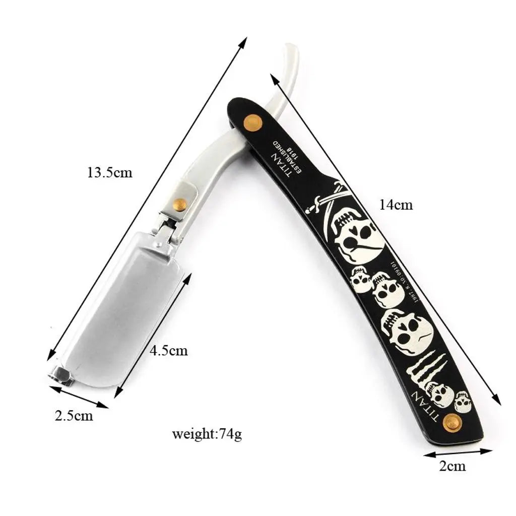 Titan Skull Straight  Razor - BUYBARBER.COM
