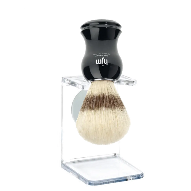 HJM Stand For Shaving Brush Clear - BUYBARBER.COM