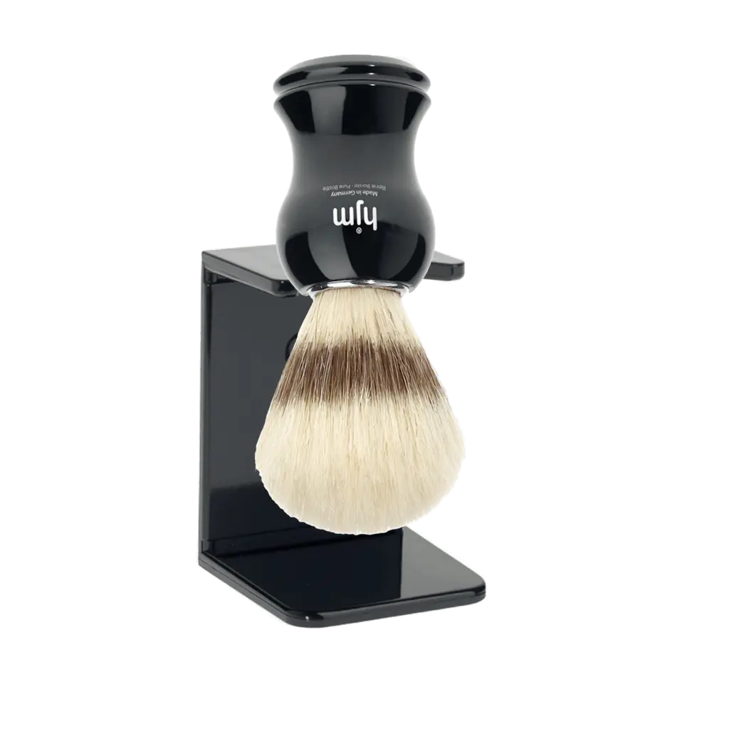 HJM Stand For Shaving Brush Black - BUYBARBER.COM